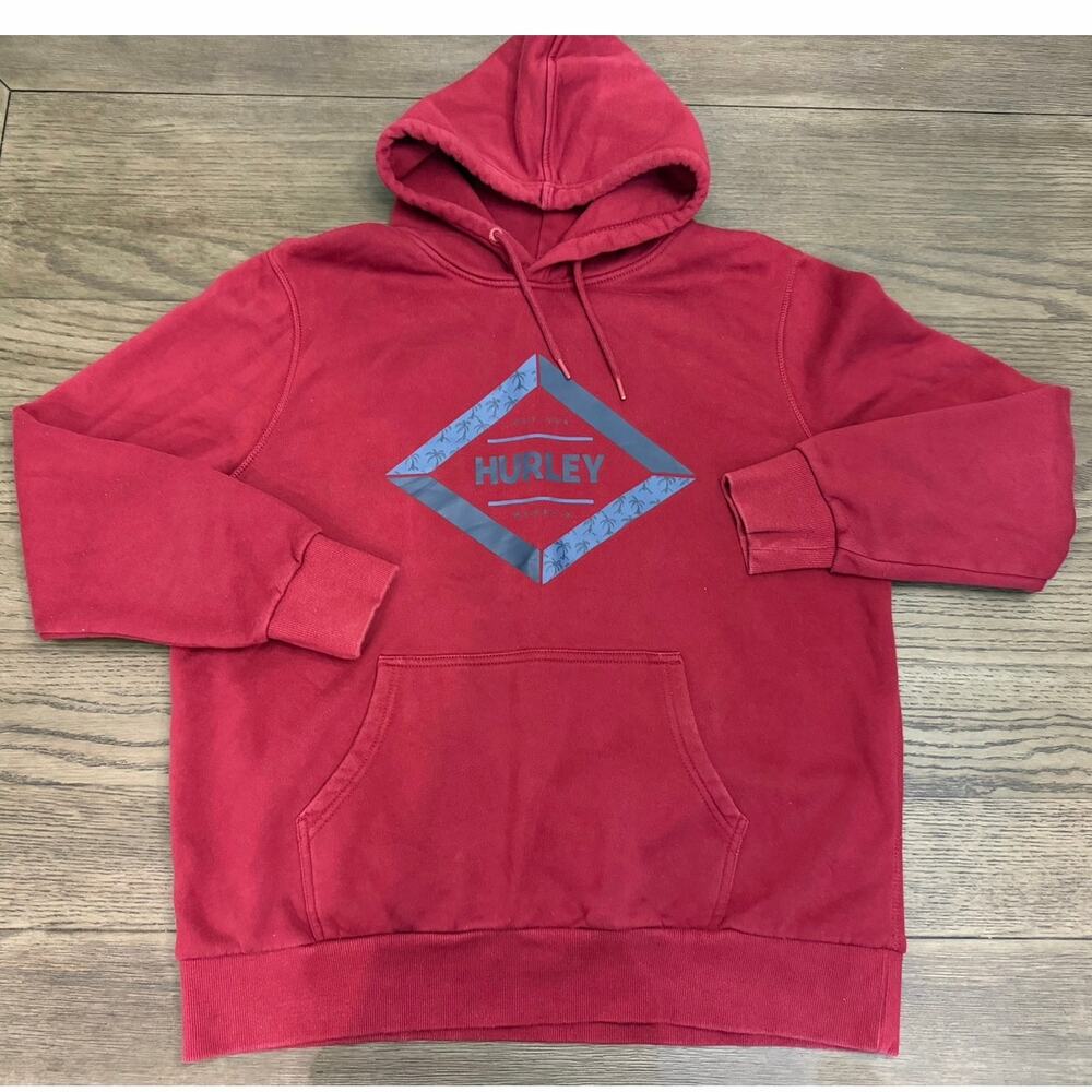 Hurley Hoodie XL Maroon Red Pullover Logo